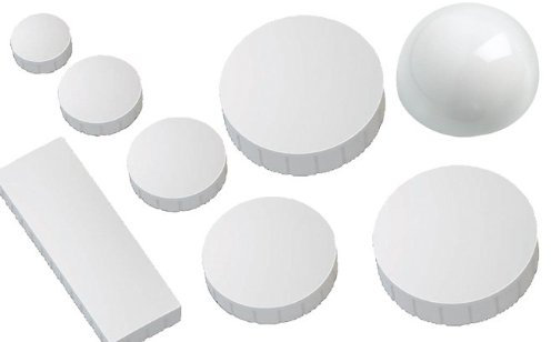 10x Magnete 54x19 mm 54x19 mm Haftmagnete Magnete für Magnettafel, Boards, Magnet Rechteck in Weiß, 54x19 mm