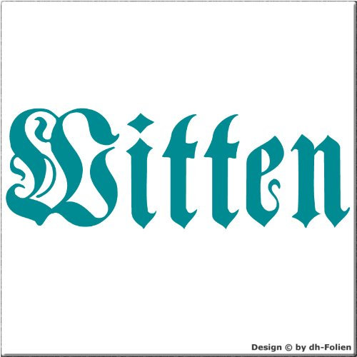 cartattoo4you AK-01667 | Witten - Fraktur altdeutsche Schrift | K-Serie | 17 x 5 cm| Farbe Petrol glänzend|in 23 Farben erhältlich Heckscheibe Auto Aufkleber Car StickerTuning Spruch Fun