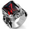 JewelryWe Schmuck Biker Edelstahl Herren-Ring, Damen-Ring, Drachenkralle mit Zirkonia, Farbe Silber Schwarz Rot Größe 52 bis 67