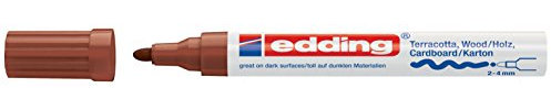 Edding 4000 Lackmarker mit matter Tinte - 1 Marker - Rundspitze 2-4 mm - braun - zum Schreiben und Dekorieren auf rauen, dunklen oder porösen Oberflächen - ideal für Terrakotta, Pappe, Holz