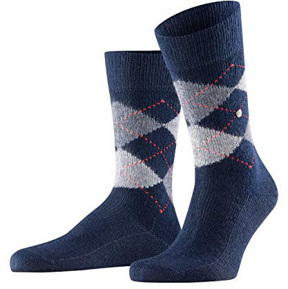 Burlington Herren Socken Preston M So weich und warm gemustert 1 Paar, Blau Marine 6125, 40-46