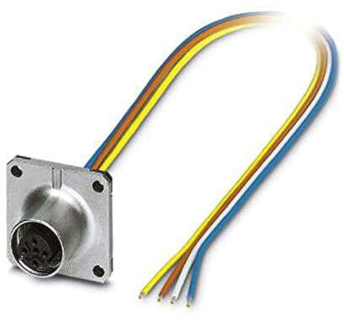 PHOENIX CONTACT SACC-SQ-M12FSD-4CON-25F/0.5 Sensor/Aktor Einbaubuchse, 4 Polig, D Kodiert, mit 0.5m TPE-Litze, 4 x 0.34mm² Anschlussquerschnitt