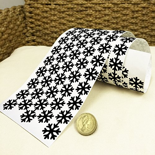 i.LifeUK 144 Snowflake Vinyl Christmas Sticker 20mm Colour Self Adhesive Peel&Stick -Black