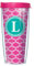 Pink duofoil Buchstabe Buchstabe Tumbler Becher mit Deckel, Polycarbonat, L, 16 Ounce