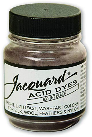 Jacquard Acid Dye for Wool, Silk and Other Protein Fibers, 1/2 Ounce Jar, Concentrated Powder, Jet Black 639