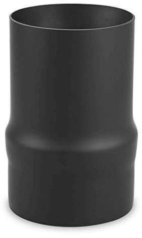 EWO Ofenrohr Erweiterung 120 auf 130 (Schwarz) – Rauchrohr Vergrößerung 2 Stahlblech – Adapter für Kaminöfen mit Senothem-Beschichtung – ruß-, frost- & tauwechselbeständig