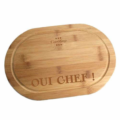 CADEAUX.COM - Planche à Découper Ovale Personnalisable en Bois - Prénom - Idée Cadeau Personnalisé Avec Prénom - Fête des Pères - Cadeau Papa - Cadeau Fete des Peres