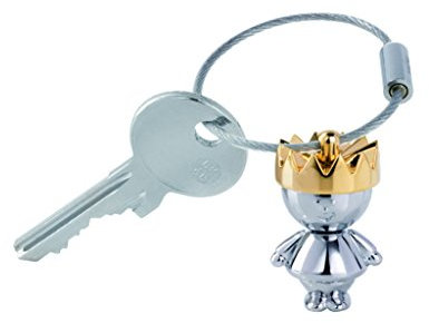 TROIKA Schlüsselanhänger LITTLE KING - KR9-36/CH - König - goldene Krone - King, Hoheit, Majestät - Prinz - Metall glänzend - das Original von TROIKA
