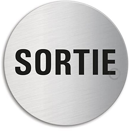 Plaque de Porte en Acier inox brossé - Sortie | Ø 100 mm No.7597