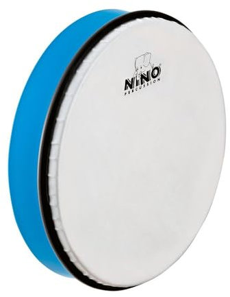 Nino Percussion Hand Drum Instrument - Große Handtrommel für Kinder ab 5 Jahren - Durchmesser 10 Zoll (ca. 25 cm) - Kunststoff, Blau (NINO5SB)