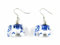 Miniblings Elefanten Porzellan Ohrringe - Handmade Modeschmuck I Afrika Indien Deko blau weiß - Ohrhänger Ohrschmuck versilbert