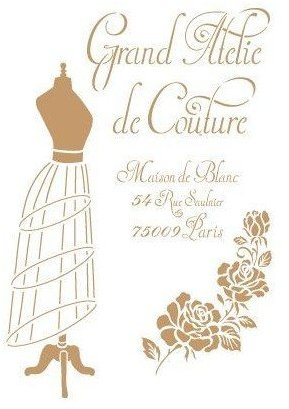 TODO-STENCIL Pochoir rétro 206 Grand Atelier - Dimensions : 20 x 30 cm, Motif : 18 x 26,5 cm