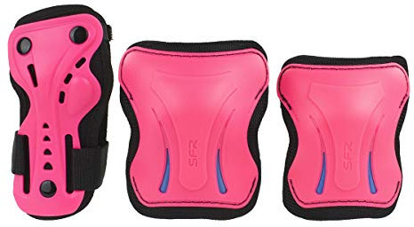 SFR Ac760, Set Muñequera Codera Y Rodillera Unisex Adulto, Rosa (hot Pink), L