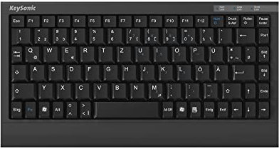 KeySonic USB Tastatur, USB Kabel (2 m), kompaktes Layout, integriertes Nummernfeld, SoftSkin, ACK-595C+
