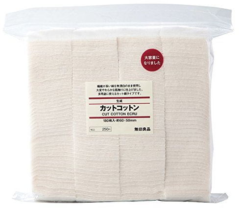 MUJI Make-up Gesichts-weichen Schnitt Baumwolle ungebleicht 60 x 50 mm Warmschrumpfschläuche für Drahtzüge aus Japan