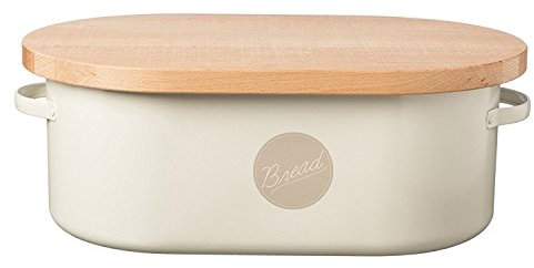 Typhoon Vintage Americana Bread Bin with Reversible Breadboard Lid, Cream