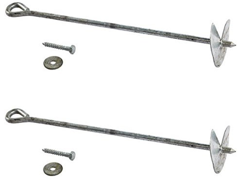 Ground Anchors - 12mm Solid Galvanised Steel: for climbing frames, playhouses etc. (Pair of Anchors (2))