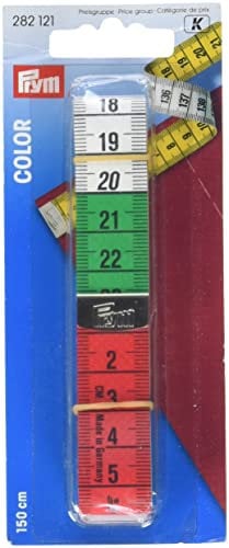 Prym Maßband Color 150 cm/cm, Poly-Fiber-Gewebe, gelb, farbige Dezimeter-Zonen