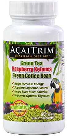 AcaiTrim- Weight Loss Supplement- Green Tea Extract, Green Coffee Bean Extract, Raspberry Ketones, Acai, & Probiotics – Supports Metabolism & Energy for Men & Women- 60 Acai Berry Capsules