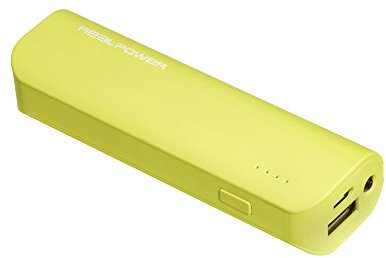 RealPower PB-2600, 2.600mAh Powerbank/Externer Akku/Ladegerät, 1 x Out (USB), LED Kapazitätsanzeige, für iphone, Samsung Galaxy und weitere, (Grün)