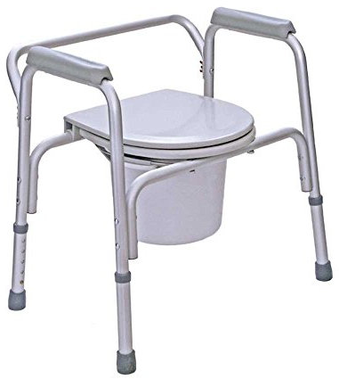 Behrend Toilettenstützgestell, Toilettenstuhl, höhenverstellbar, Eimer, Armlehnen