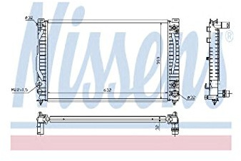 NISSENS Kühler Motorkühlung Kühler Wasserkühler Motorkühler Netzbreite 398mm Netzlänge 635mm Netztiefe 34mm 60495