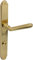 Gedotec Türdrücker-Garnitur Messing poliert glänzend | 1 Set Türgarnitur für Haustürbeschlag - WC-Zylinder | Maße (B x L x H) 33 x 255 x 8 mm | Türgriff mit Zubehör - Schutzbeschlag WC - Badezimmer