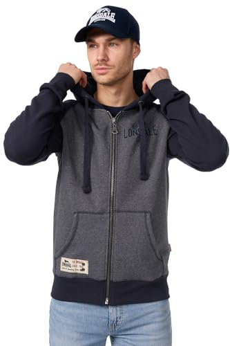 Lonsdale Herren Kapuzensweatjacke mit Reißverschluss schmale Passform Slough