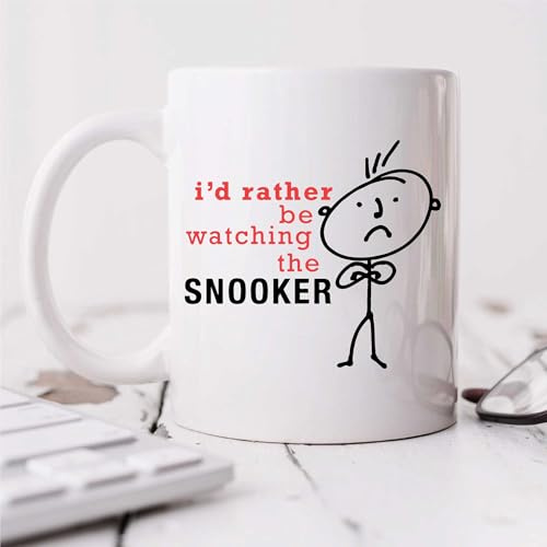 60 Second Makeover Limited Mens I'd Rather Be Watching Snooker Mug Cup Novelty Friend Gift Valentines Gift Dad Friend Boyfriend Brother Uncle