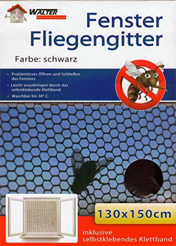 5er Pack Fenster Fliegengitter Ink. Klettband 130 x 150 cm Fliegennetz Insektenschutz Mückengitter
