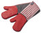 Zeal Silicone Heavy Duty Double Oven Gloves Mitts, Red (94 cm Long) – Gingham