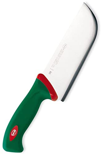 Sanelli Premana Professional Coltello Pesto, Acciaio Inossidabile, Verde/Rosso, 30.5x3.0x6.5 cm
