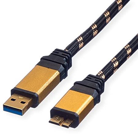ROLINE GOLD USB 3.2 Gen 1 Kabel, USB A - Micro B, ST/ST, 0,8 m