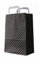 250 farbige Papiertragetaschen Papiertaschen Tüten Papiertüten Tragetaschen Shopper schwarz-weiß gepunktet 22 + 11 x 31 cm 90 g/qm