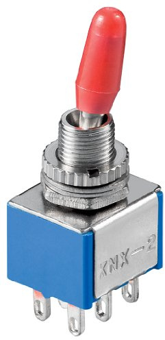 Goobay 10021 Kippschalter Miniatur, 2x EIN – EIN, 6 Pins, blaues Gehäuse