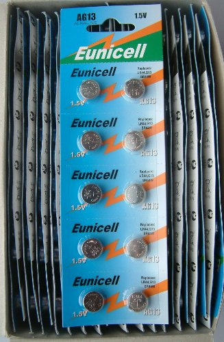Eunicell AG13 Lot de 300 piles alcalines LR44 1,5 V
