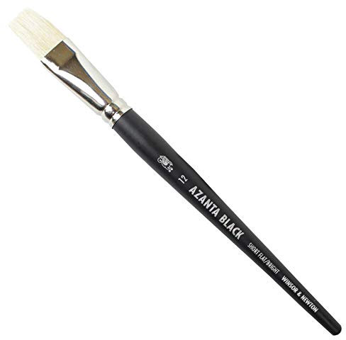 Winsor & Newton Azanta Pinceau Noir Plat Court Manche Court N°12