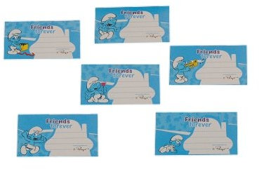 alles-meine.de GmbH 6 STK. Sticker für Hefte Heftetiketten die Schlümpfe - Etiketten Aufkleber blau/Namenssticker - Namensschilder