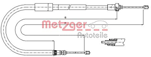 Seilzug Feststellbremse hinten rechts METZGER passend für RENAULT MODUS GRAND MODUS