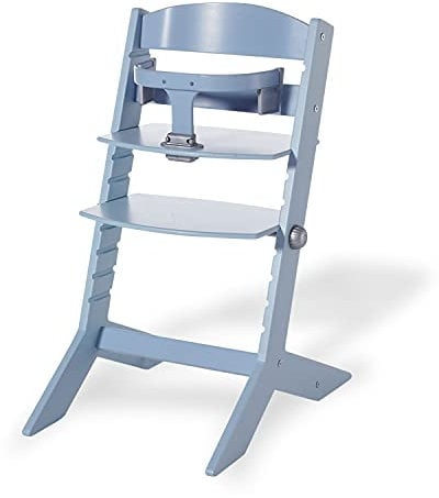 Geuther Hochstuhl SYT Kinderstuhl mitwachsender Baby Hochstuhl mit Babyliege komfortabler Baby Stuhl mit ergonomisch geschwungener Rückenlehne massiver Bauchbügel Blau