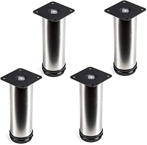 SO-TECH® Set de 4 Pied de meubleLukas Ø 42 mm Pied d'armoire Hauteur ajustable Acier affiné Hauteur 150 mm