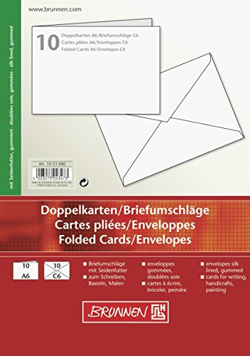 Brunnen Brief-/Falt-/Visitenkarte, unbedruckt Briefkarte, A6, 250 g/qm, 10 Blatt