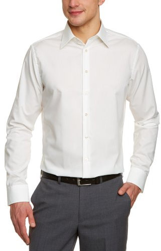 Seidensticker Herren Shaped Bügelfrei Kent Langarm Business Shirt, Beige, 44 EU