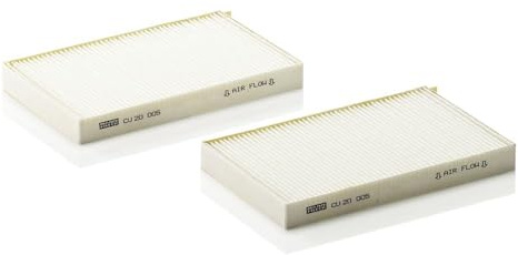 MANN-FILTER CU 20 005-2 Cabin Air Filter (set of 2) - For right-hand drive vehicles for Cars + Transporters