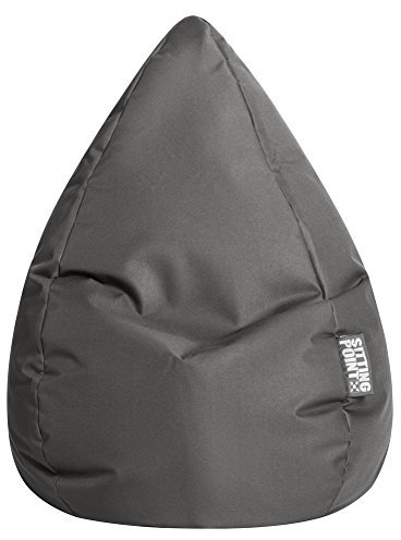 MAGMA Sitting Point only by BeanBag Brava L Sitzsack, ca. 70x90cm, großer Sitzsessel, Lounge-Sessel, Hülle bei 30°C waschbar, Made in Germany, anthrazit