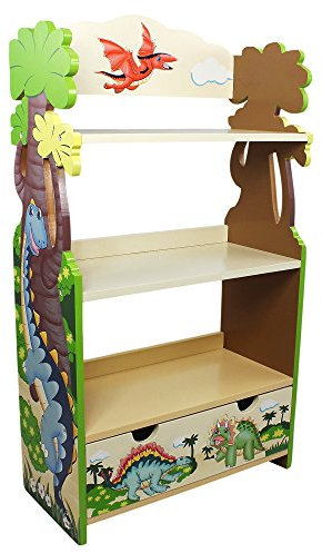 Fantasy Fields - Kinderbücherregal aus Holz Dinosaurier Holz Stauraum TD-0069A