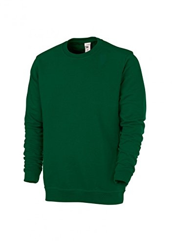 BP 1623-193-74-L Unisex-Sweatshirt, Lange Ärmel, Rundhalsausschnitt, Strickbündchen an Ärmeln und Saum, 320,00 g/m² Verstärkte Baumwolle, mittelgrün, L