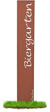 prima terra Biergarten Gartenstele Edelrost Stele Dekoration Gartendekoration Deko Garten H=120cm B=20cm