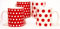 Pois Rouge et pois Rouge Tasse en porcelaine Lot de 4 mugs décoré à la main au Royaume-Uni Livraison gratuite au Royaume-Uni