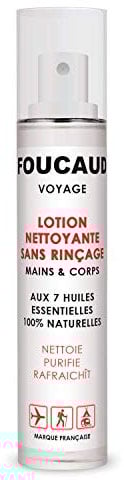 FOUCAUD FRICTION VOYAGE - Spray per Mani/Corpo 50 ml, Da Portare con Te, Formato Viaggio, Lozione Detergente, Purificante, Senza Risciacquo, Igiene, Concentrato di Oli Essenziali